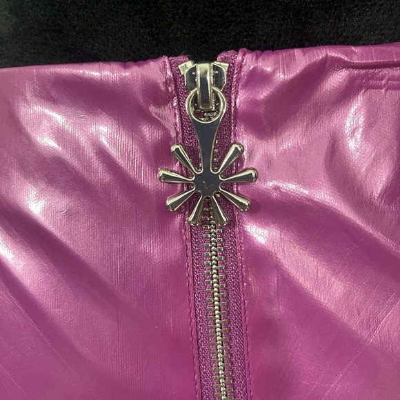 DELIAS Rainbow Magic Metallic PVC Mini Skirt Back Zip Purple Size Large - Picture 5 of 13